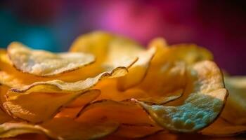 Ripe citrus fruit slice, a healthy snack for vegetarian diets generated by AI photo