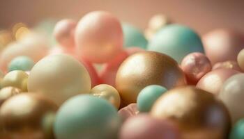 Pink Beads Macro Background Stock Photo, Picture and Royalty Free