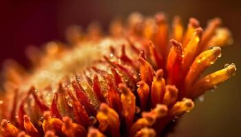 Vibrant gerbera daisy in dewy grass, a beauty in nature generated by AI photo