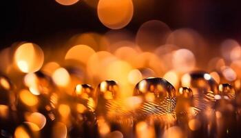 Shiny, glittering Christmas lights illuminate the abstract, vibrant backdrop generated by AI photo