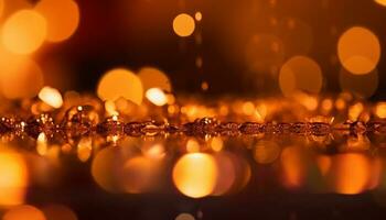 el brillante vela fuego ilumina el oro estampado decoración generado por ai foto