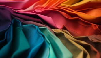 vibrante de colores textil recopilación, un creativo y elegante Moda declaración generado por ai foto