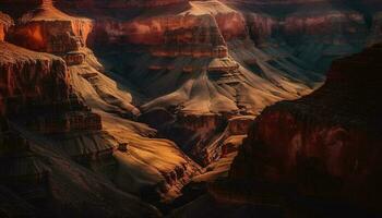 Majestic sandstone cliff eroded into a beautiful rock formation, Antelope Canyon generated by AI photo