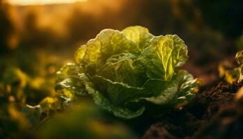 Fresh organic salad with ripe yellow cauliflower in natural surroundings generated by AI photo