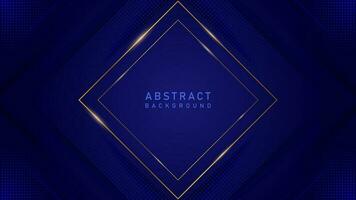 modern abstract elegant blue background with gold frame. luxury elegant theme design vector illustration EPS10