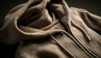 Woven cashmere jacket, perfect for autumn weather generated by AI photo