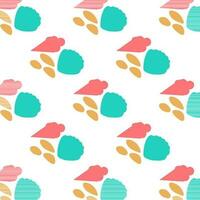 Seamless summer color pattern of abstract shapes vector