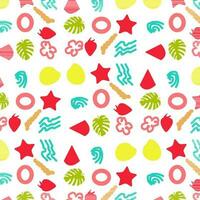 Seamless summer color pattern of abstract shapes vector