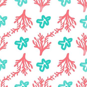 Seamless summer color pattern of abstract shapes vector