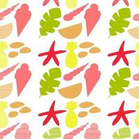 Seamless summer color pattern of abstract shapes vector