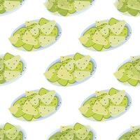 Seamless pattern of Asian food. Cucumber salad . vector