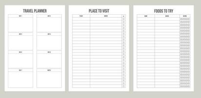 Simple set Travel planner for help your holiday vector