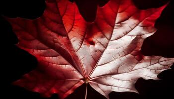 Vibrant maple leaf, autumn beauty in nature generated by AI photo