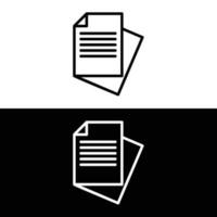 Document papers pile line icon, outline vector sign, linear style pictogram isolated on white and black background. Symbol, logo illustration