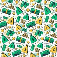 Money Flat Seamless Pattern vector