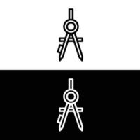 Dividers line icon, vector. Dividers outline sign, concept symbol, flat illustration on white and black background vector