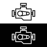 Car engine linear icon. Thin line illustration. Motor. Contour symbol. Vector isolated outline drawing