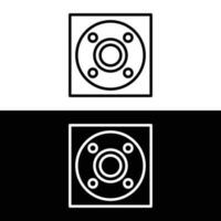 Car fog lamp icon. Car fog lamp outline icon isolated on white and black background from car parts collection. Line vector sign, symbol for web and mobile