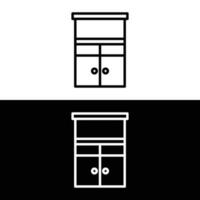 Filling cabinet icon, isolated office outline icon in white and black background, perfect for website, blog, logo, graphic design, social media, UI, mobile app, EPS 10 vector