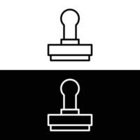 Rubber stamp, Clone stamp tool vector icon in line style design for website design, app, UI, isolated on white and black background