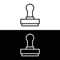 Rubber stamp, Clone stamp tool vector icon in line style design for website design, app, UI, isolated on white and black background