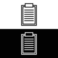 Clipboard icon, minimal line style, vector eps10 illustration isolated on white and black background