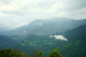 bonito ver de verde montaña rango de sikkim desde pulmonchok foto