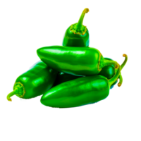 Hot green pepper on transparent background.generative ai png