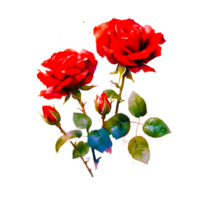 Beautiful red Rose generative ai png