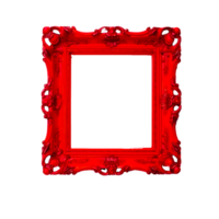 red wooden ornate frame transparent background generative ai png