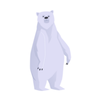 Polar Arctic bear standing on his hind paws, flat illustration isolated . png