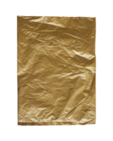 Golden crumpled plastic bag isolated png