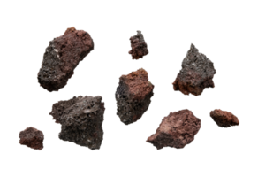 Set of rough stone particle element isolated png