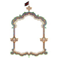 islámico mehrab marco con tradicional tazhib texturizado png