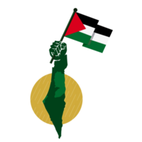 Palestina bandeira dentro mão png