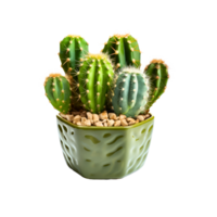 ai generated Cactus in a pot. Stock image for decorating a scene or background. png