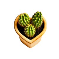 ai generated Cactus in a pot. Stock image for decorating a scene or background. png