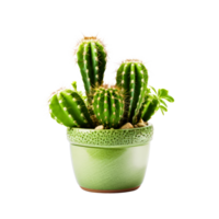 ai generated Cactus in a pot. Stock image for decorating a scene or background. png