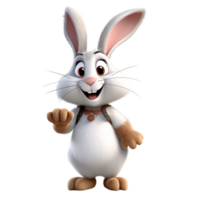 ai generado Conejo 3d dibujos animados personaje png