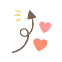 Cute arrow with heart shape png