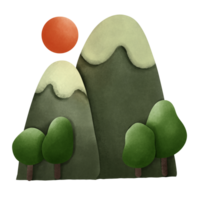 Mountain landscape illustration png