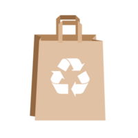 Paper shopping bag for grocery shopping, recycling and sustainability concept png