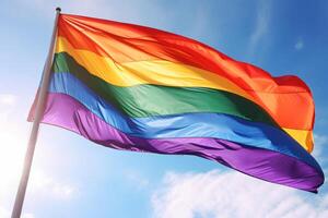 Photo rainbow flag as a symbol made with