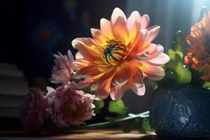 Free photo still life close up of flower indoors made with