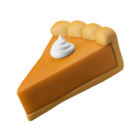 tradicional rebanada de tarta tortita occidental postre comida plato otoño temporada 3d hacer icono ilustración aislado png