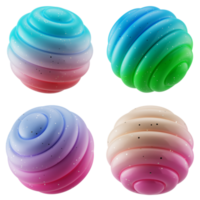 une collection ensemble de 3d abstrait forme abeille ruche sphère Balle formes avec moderne bonbons Couleur pente isolé png