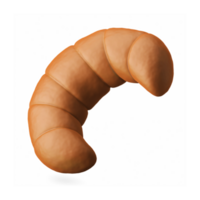 traditioneel halve maan croissant brood gebakje western voedsel toetje 3d geven icoon illustratie geïsoleerd png