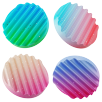 A set collection of floating 3d abstract shapes wavy circle with candy color modern gradient isolated png