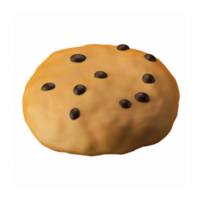 traditional cookie with chocolate chip biscuit western food dessert 3d rendering icon illustration isolated png