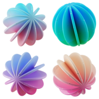 A set collection of 3d abstract shapes circle sphere with colorful candy modern gradient plastic isolated png